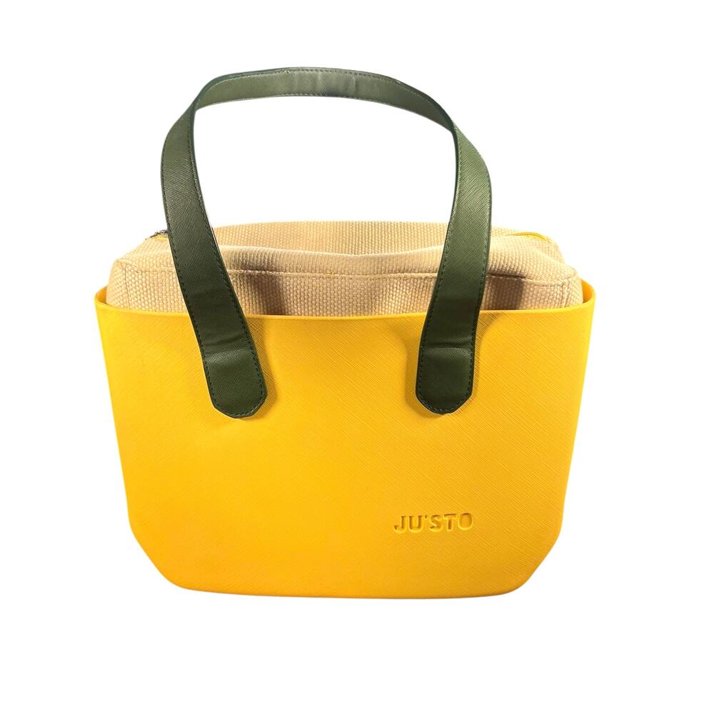 Ju’sto Italian Modular Tote Bag w/ Removable Canvas Insert Yellow EVA